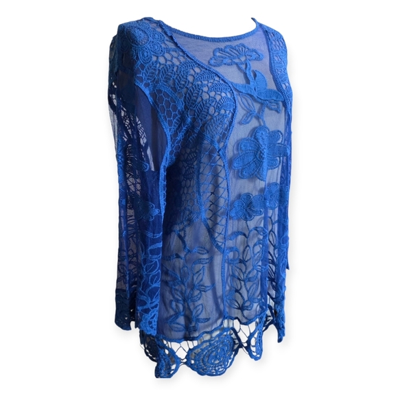 Ethyl Crochet Tunic, Blue, Size XL - Picture 7 of 8